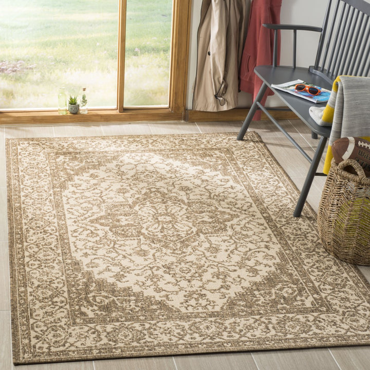 SAFAVIEH Outdoor LND137C Linden Collection Cream / Beige Rug Image 1