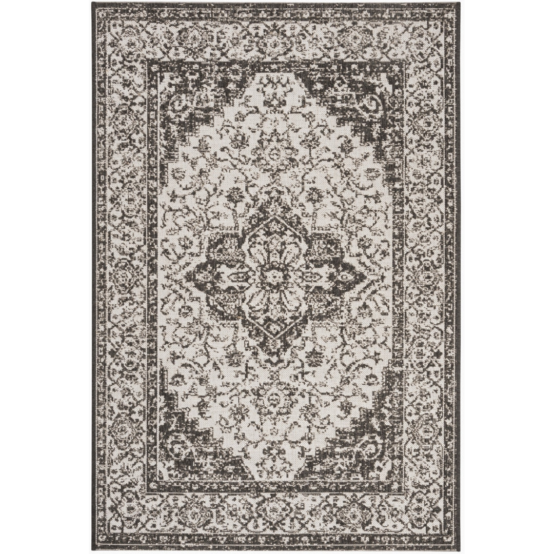 SAFAVIEH Outdoor LND137A Linden Light Grey / Charcoal Rug Image 10