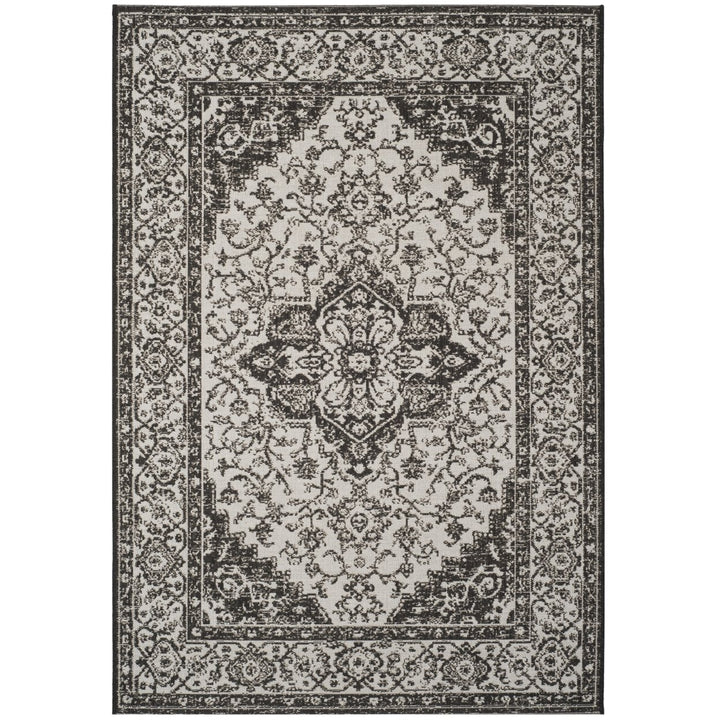 SAFAVIEH Outdoor LND137A Linden Light Grey / Charcoal Rug Image 1