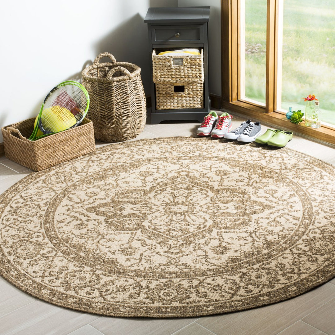 SAFAVIEH Outdoor LND137C Linden Collection Cream / Beige Rug Image 2