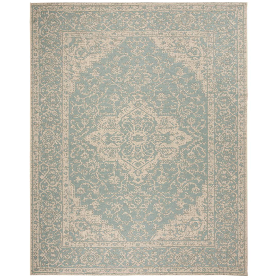 SAFAVIEH Outdoor LND137K Linden Collection Aqua / Cream Rug Image 3