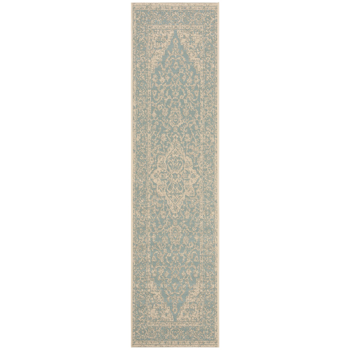 SAFAVIEH Outdoor LND137K Linden Collection Aqua / Cream Rug Image 5