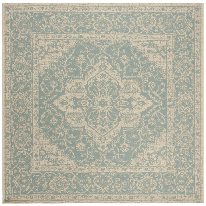 SAFAVIEH Outdoor LND137K Linden Collection Aqua / Cream Rug Image 6