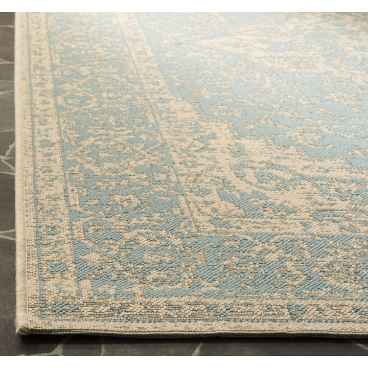 SAFAVIEH Outdoor LND137K Linden Collection Aqua / Cream Rug Image 7