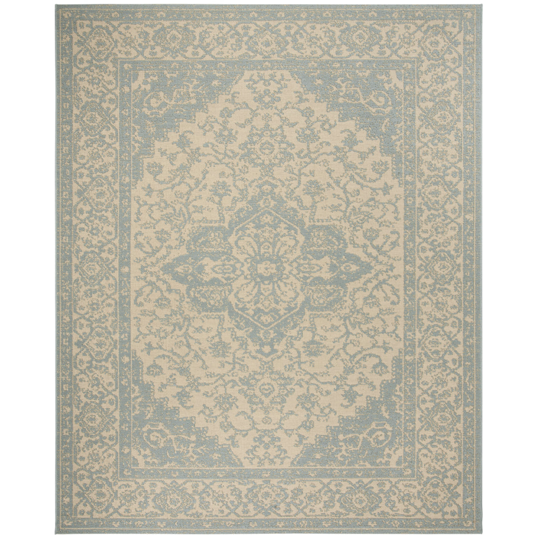 SAFAVIEH Outdoor LND137L Linden Collection Cream / Aqua Rug Image 4