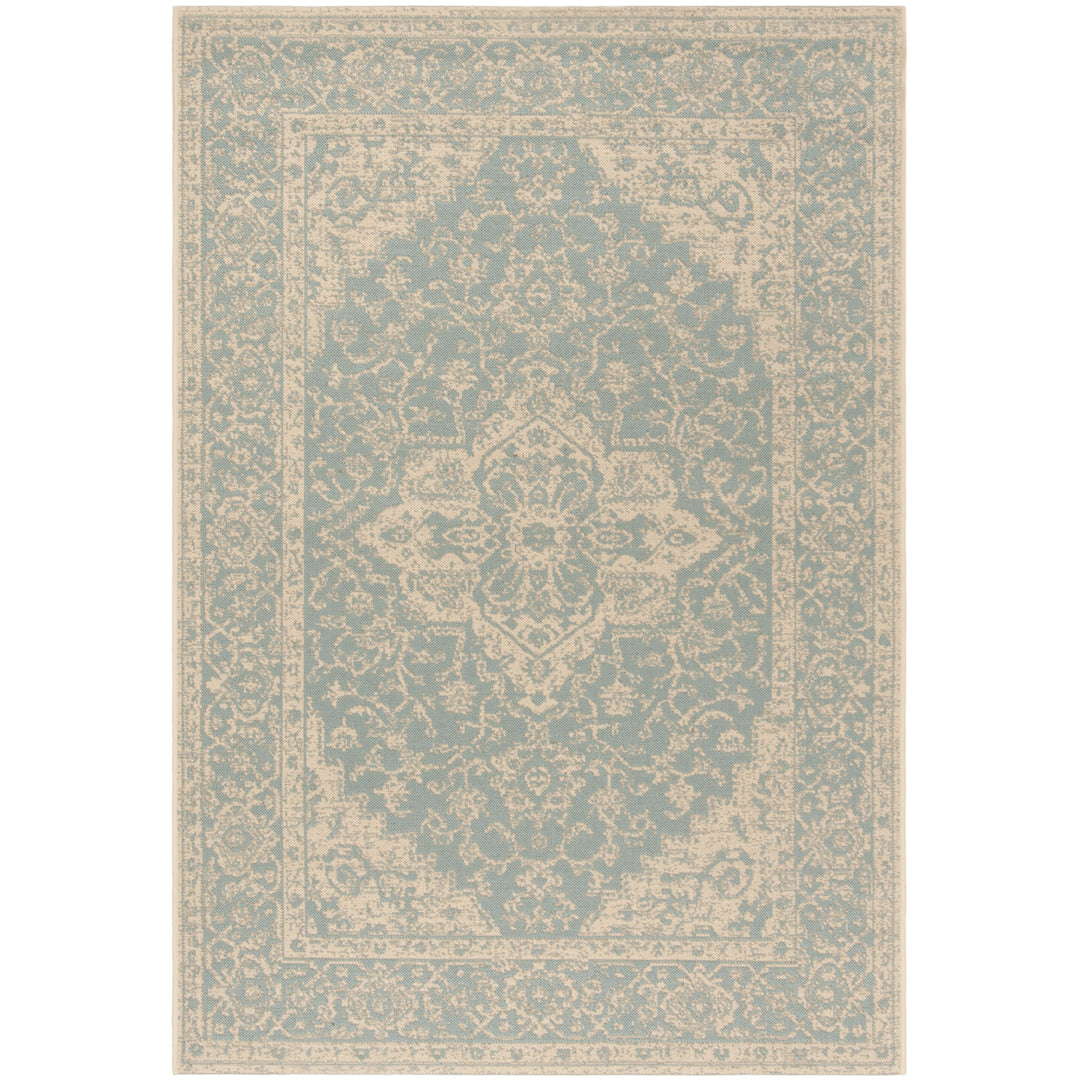 SAFAVIEH Outdoor LND137K Linden Collection Aqua / Cream Rug Image 10