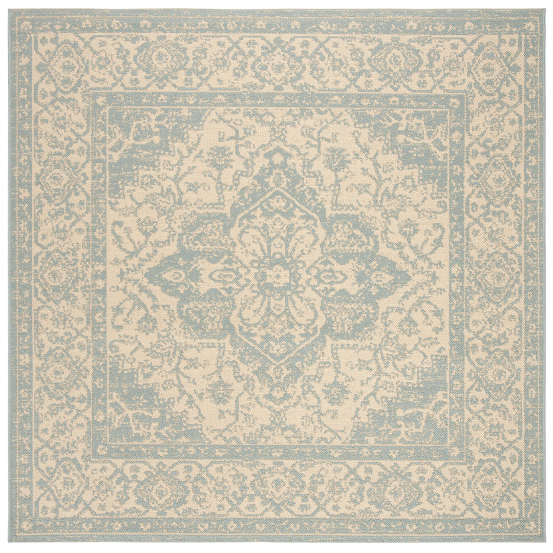 SAFAVIEH Outdoor LND137L Linden Collection Cream / Aqua Rug Image 7