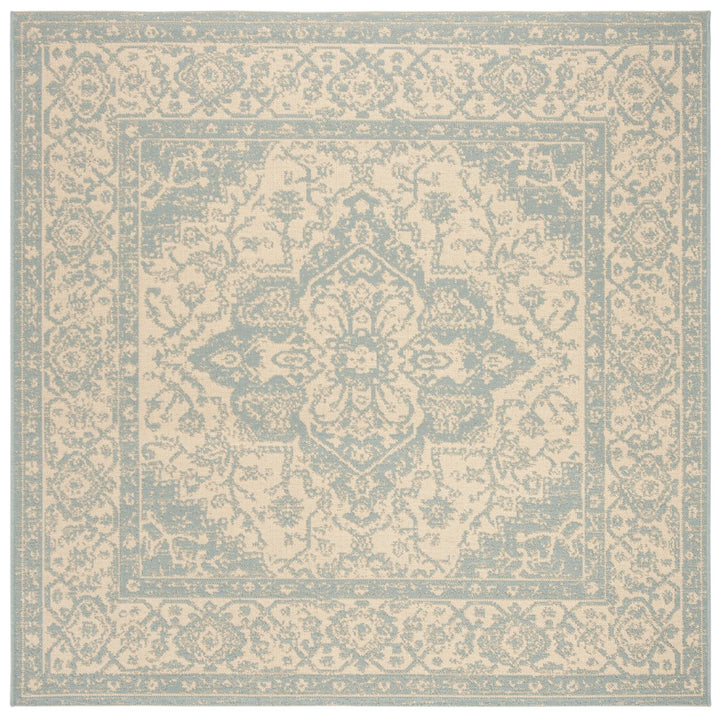 SAFAVIEH Outdoor LND137L Linden Collection Cream / Aqua Rug Image 1