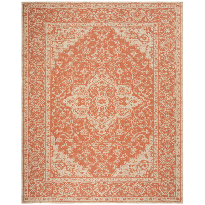 SAFAVIEH Outdoor LND137P Linden Collection Rust / Creme Rug Image 4