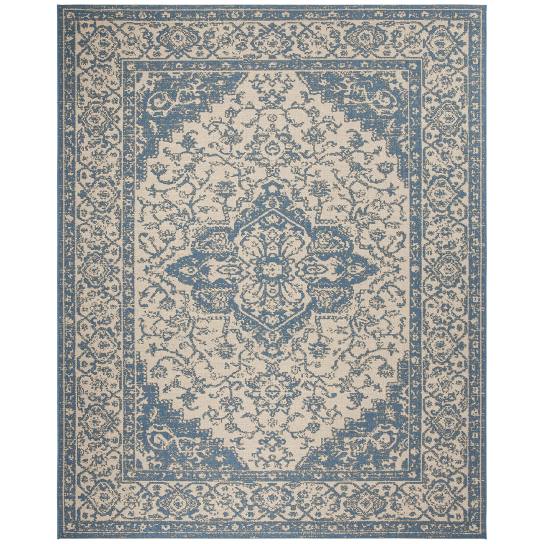 SAFAVIEH Outdoor LND137N Linden Collection Cream / Blue Rug Image 4