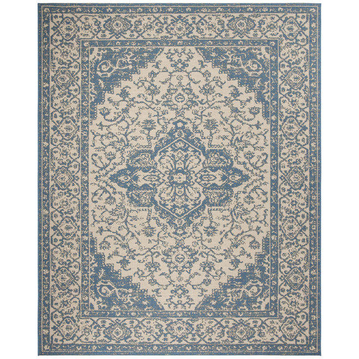 SAFAVIEH Outdoor LND137N Linden Collection Cream / Blue Rug Image 4