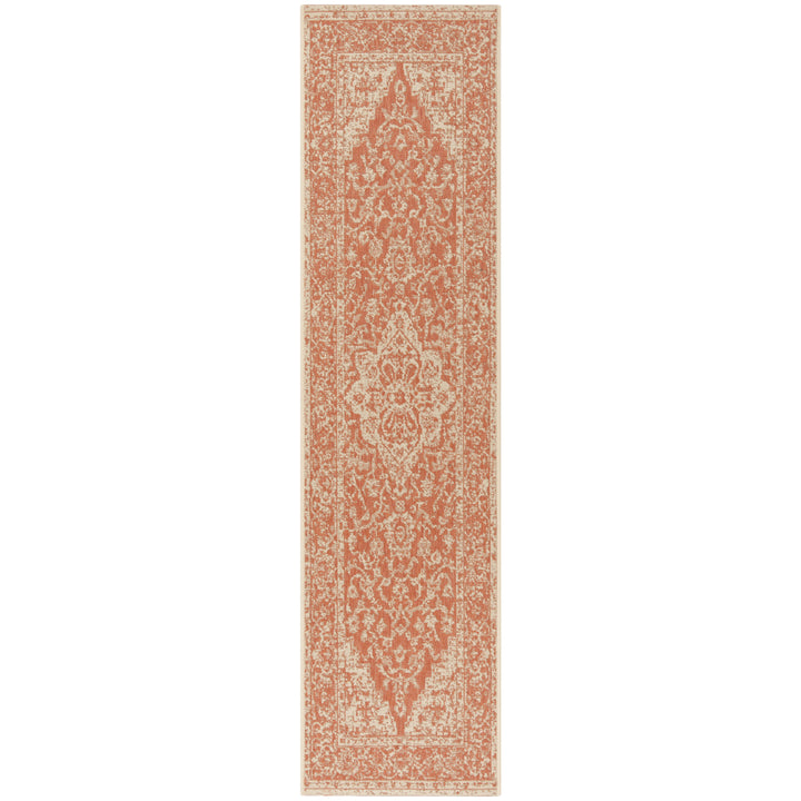 SAFAVIEH Outdoor LND137P Linden Collection Rust / Creme Rug Image 6