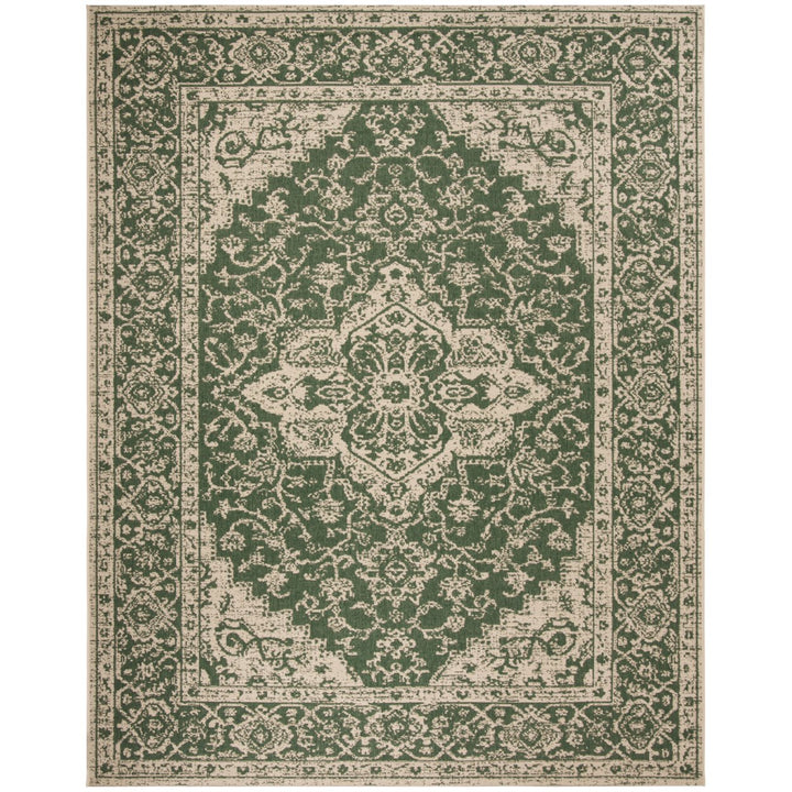 SAFAVIEH Outdoor LND137Y Linden Collection Green / Creme Rug Image 4