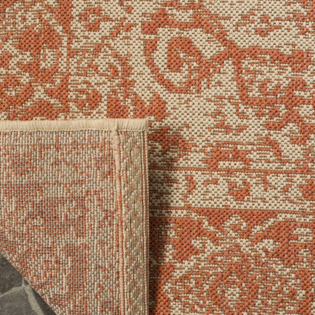 SAFAVIEH Outdoor LND137P Linden Collection Rust / Creme Rug Image 9