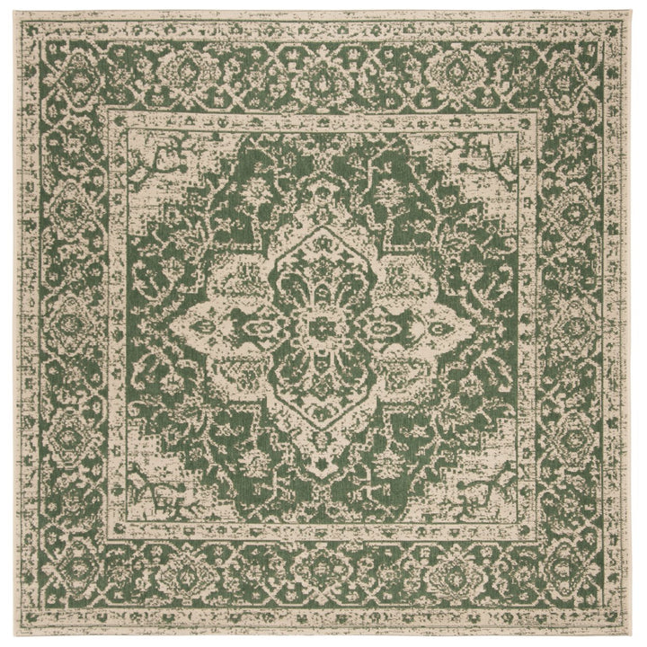 SAFAVIEH Outdoor LND137Y Linden Collection Green / Creme Rug Image 7