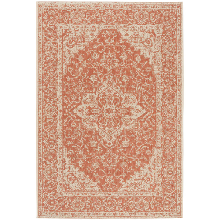 SAFAVIEH Outdoor LND137P Linden Collection Rust / Creme Rug Image 10