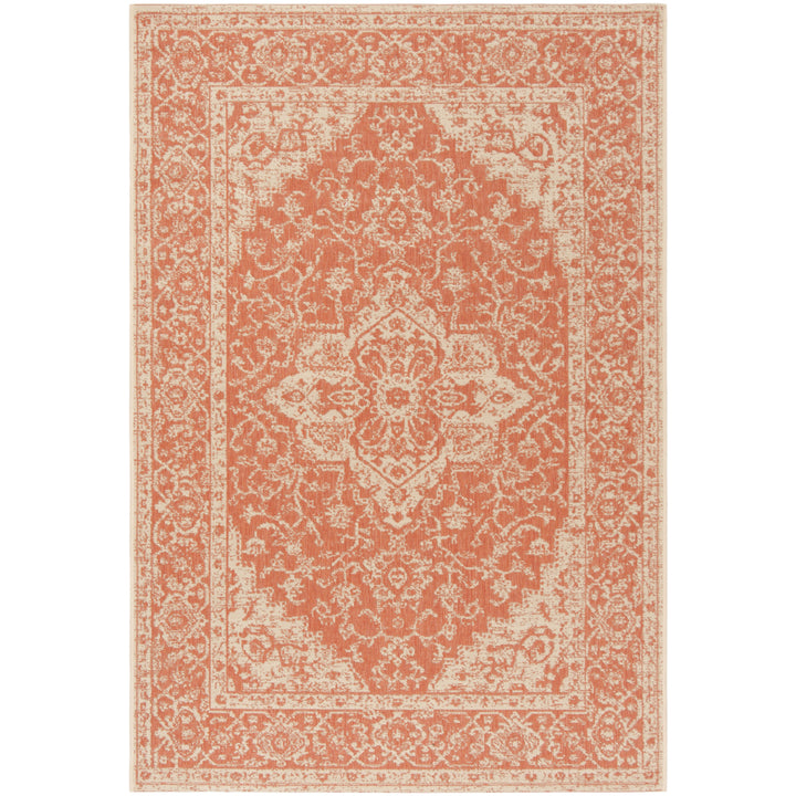 SAFAVIEH Outdoor LND137P Linden Collection Rust / Creme Rug Image 11