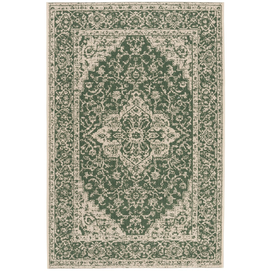 SAFAVIEH Outdoor LND137Y Linden Collection Green / Creme Rug Image 10