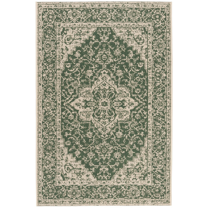 SAFAVIEH Outdoor LND137Y Linden Collection Green / Creme Rug Image 10