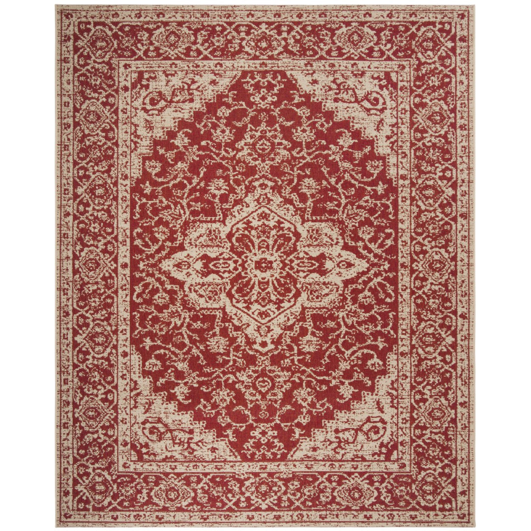 SAFAVIEH Outdoor LND137Q Linden Collection Red / Creme Rug Image 4