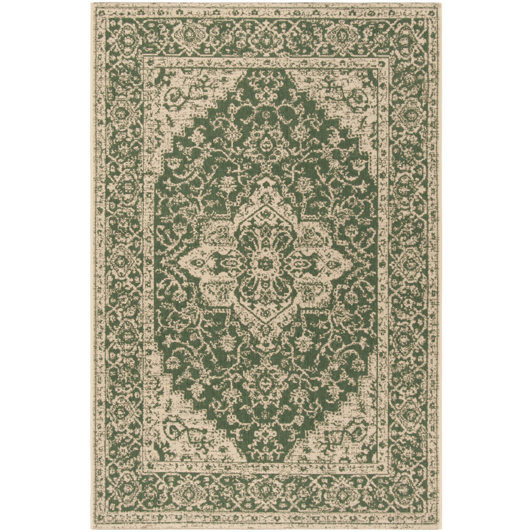 SAFAVIEH Outdoor LND137Y Linden Collection Green / Creme Rug Image 11