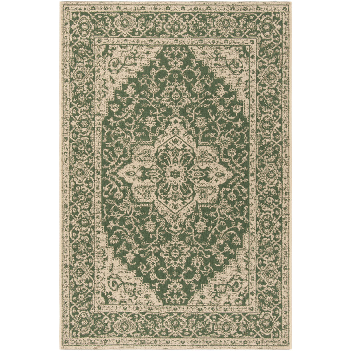 SAFAVIEH Outdoor LND137Y Linden Collection Green / Creme Rug Image 11