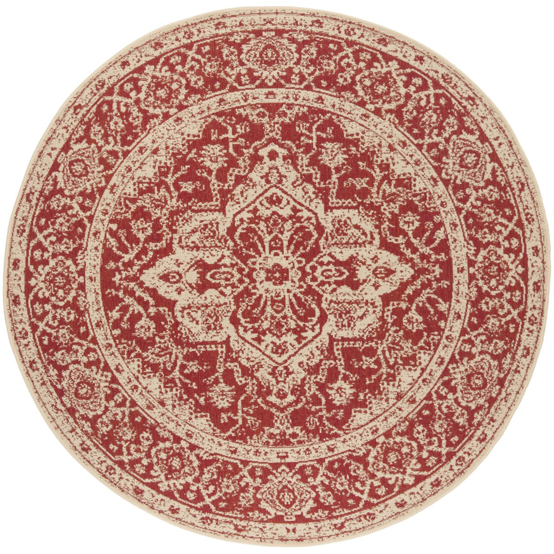 SAFAVIEH Outdoor LND137Q Linden Collection Red / Creme Rug Image 5