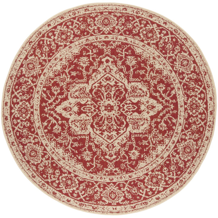 SAFAVIEH Outdoor LND137Q Linden Collection Red / Creme Rug Image 5