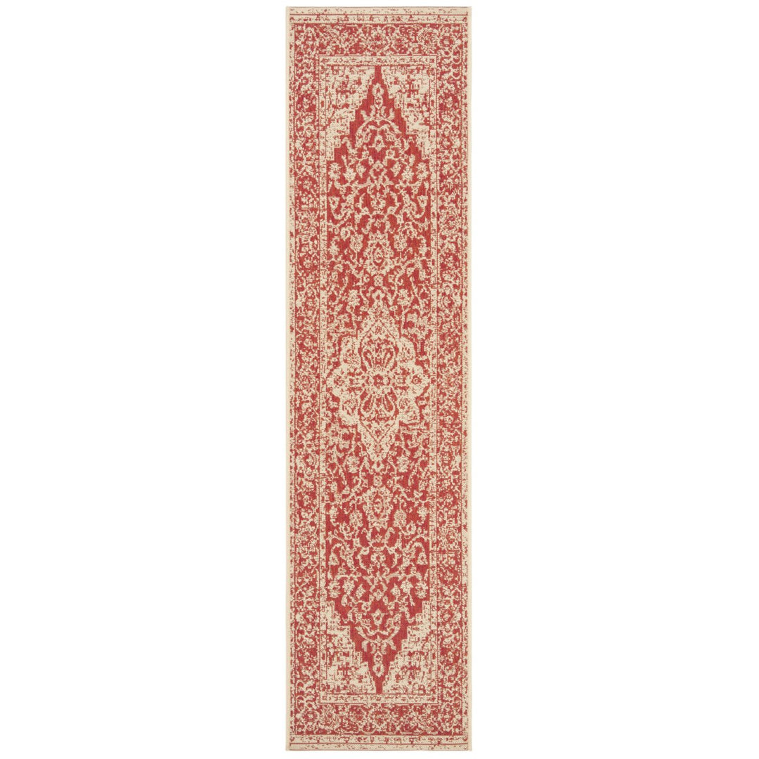 SAFAVIEH Outdoor LND137Q Linden Collection Red / Creme Rug Image 6