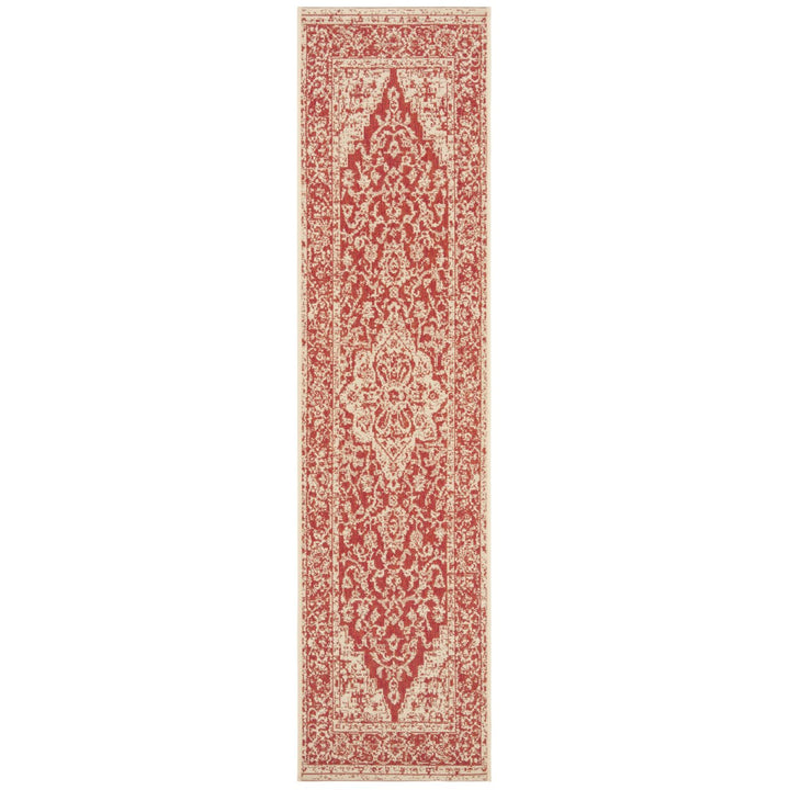 SAFAVIEH Outdoor LND137Q Linden Collection Red / Creme Rug Image 1