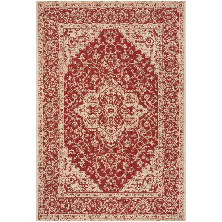 SAFAVIEH Outdoor LND137Q Linden Collection Red / Creme Rug Image 10