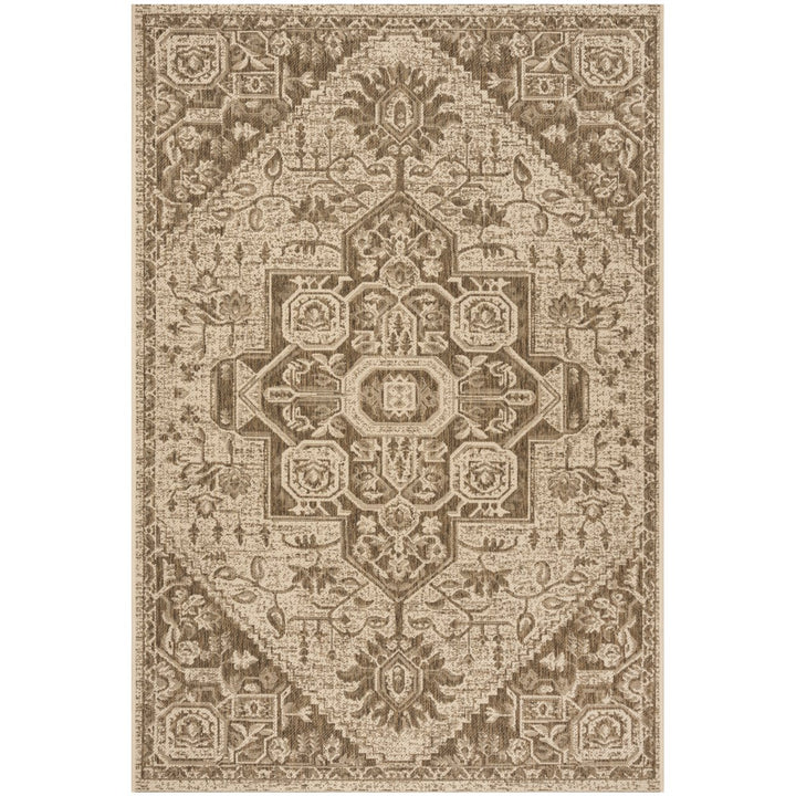 SAFAVIEH Outdoor LND138B Linden Collection Beige / Cream Rug Image 1