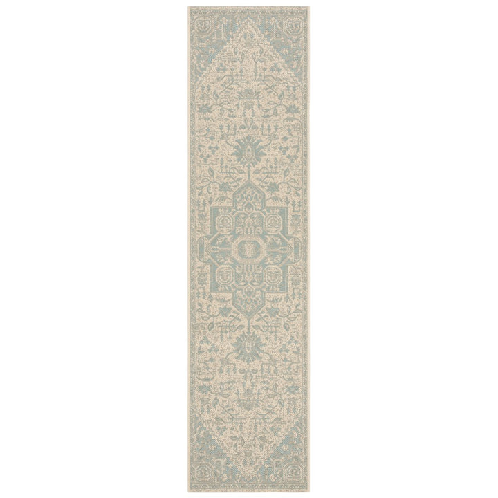 SAFAVIEH Outdoor LND138K Linden Collection Aqua / Cream Rug Image 6