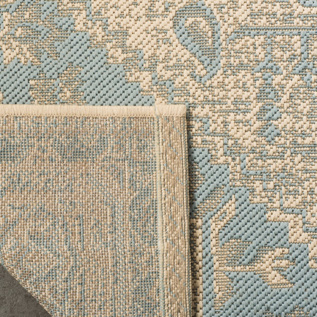 SAFAVIEH Outdoor LND138K Linden Collection Aqua / Cream Rug Image 9