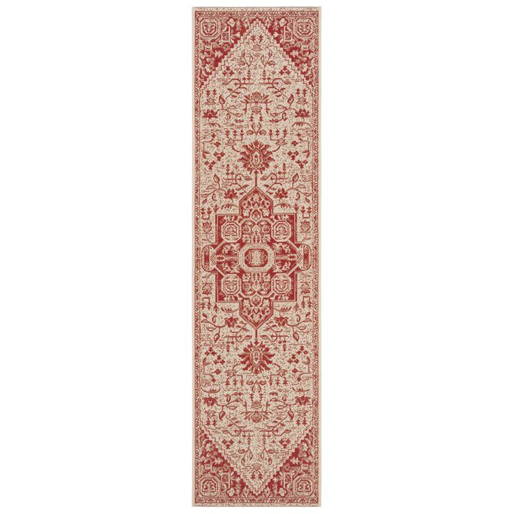 SAFAVIEH Outdoor LND138Q Linden Collection Red / Creme Rug Image 6