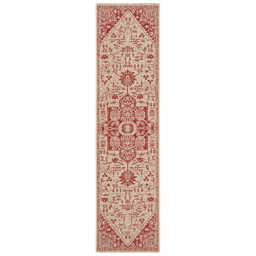 SAFAVIEH Outdoor LND138Q Linden Collection Red / Creme Rug Image 1