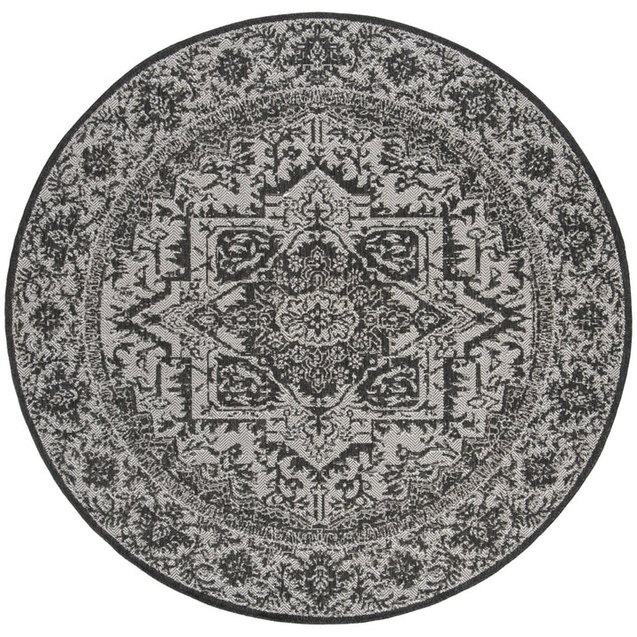 SAFAVIEH Outdoor LND139A Linden Light Grey / Charcoal Rug Image 5