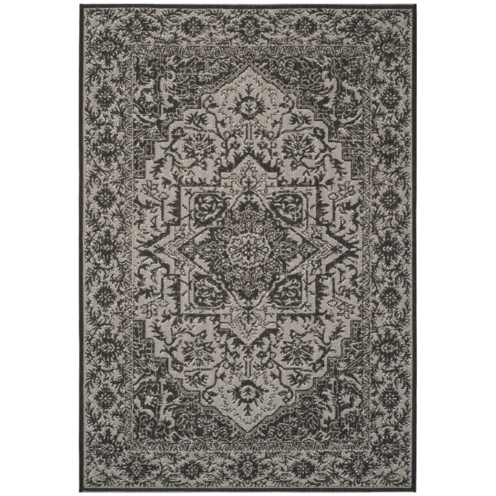 SAFAVIEH Outdoor LND139A Linden Light Grey / Charcoal Rug Image 1