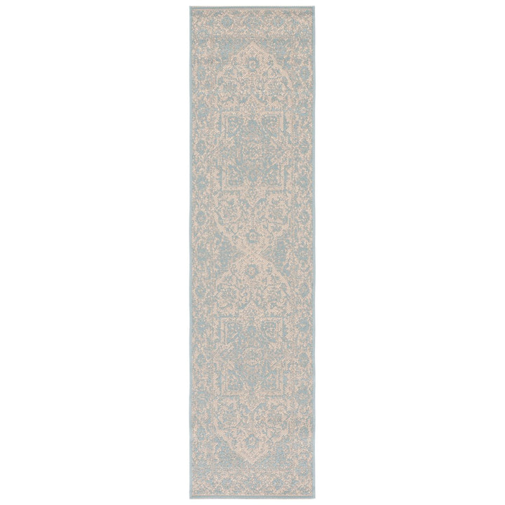 SAFAVIEH Outdoor LND139L Linden Collection Cream / Aqua Rug Image 5