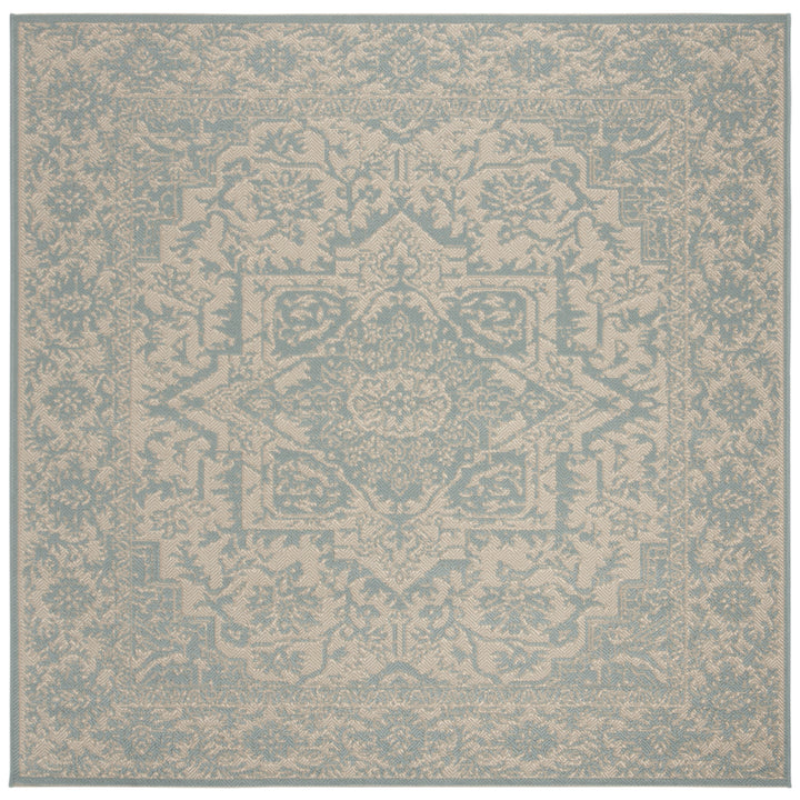 SAFAVIEH Outdoor LND139L Linden Collection Cream / Aqua Rug Image 6