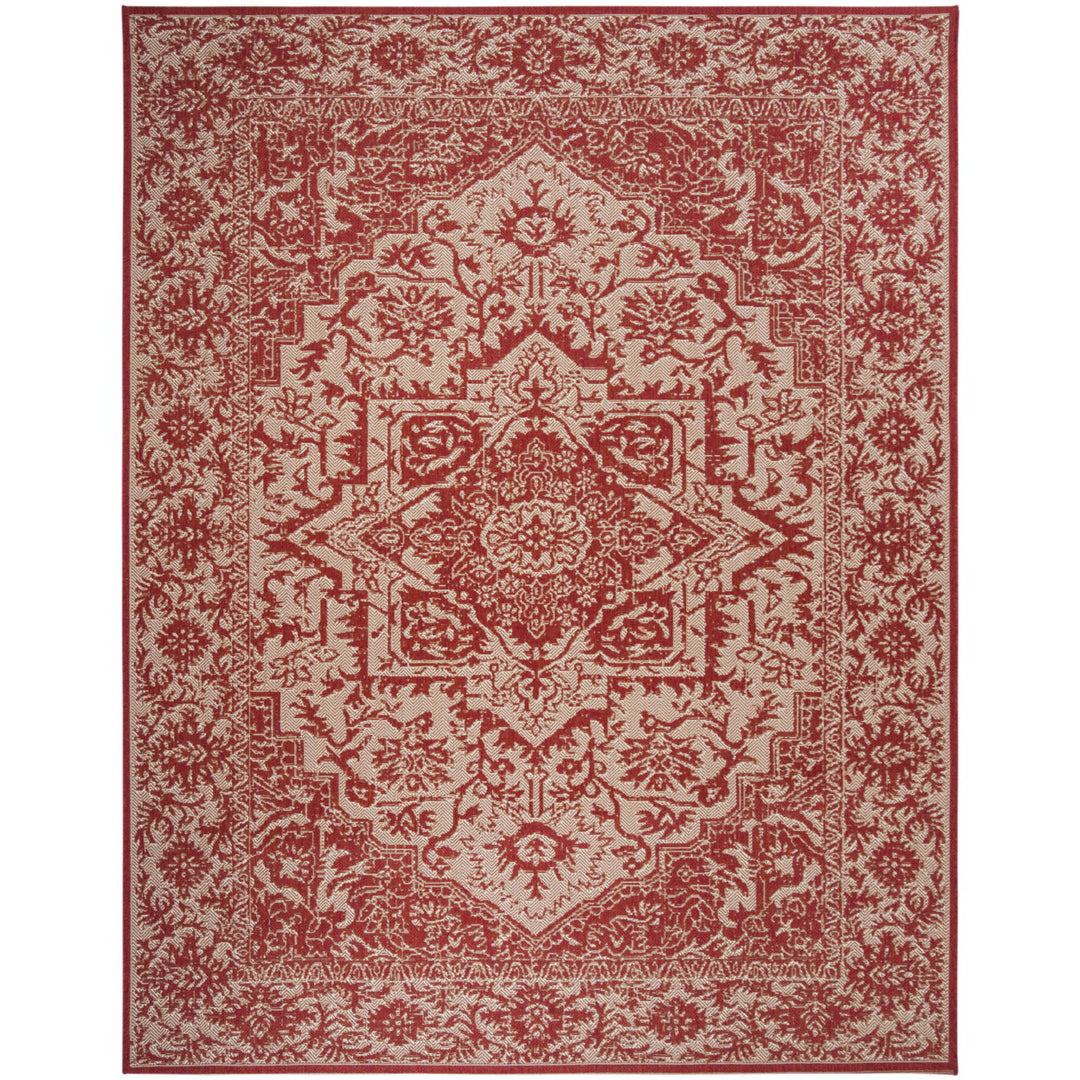 SAFAVIEH Outdoor LND139Q Linden Collection Red / Creme Rug Image 7