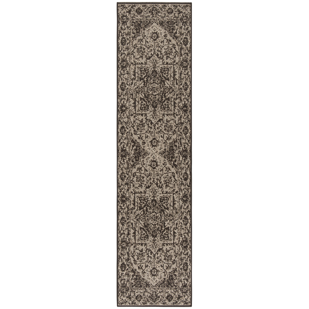 SAFAVIEH Outdoor LND139U Linden Collection Creme / Brown Rug Image 6