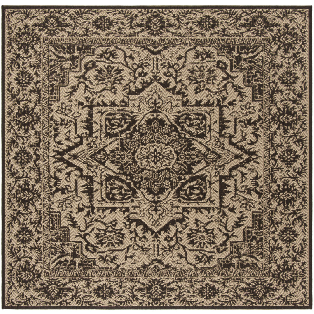 SAFAVIEH Outdoor LND139U Linden Collection Creme / Brown Rug Image 7