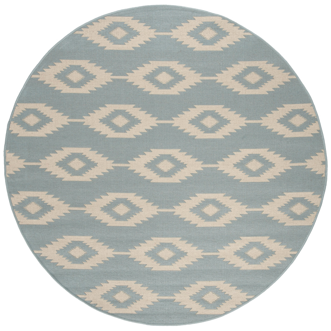 SAFAVIEH Outdoor LND171L Linden Collection Cream / Aqua Rug Image 5