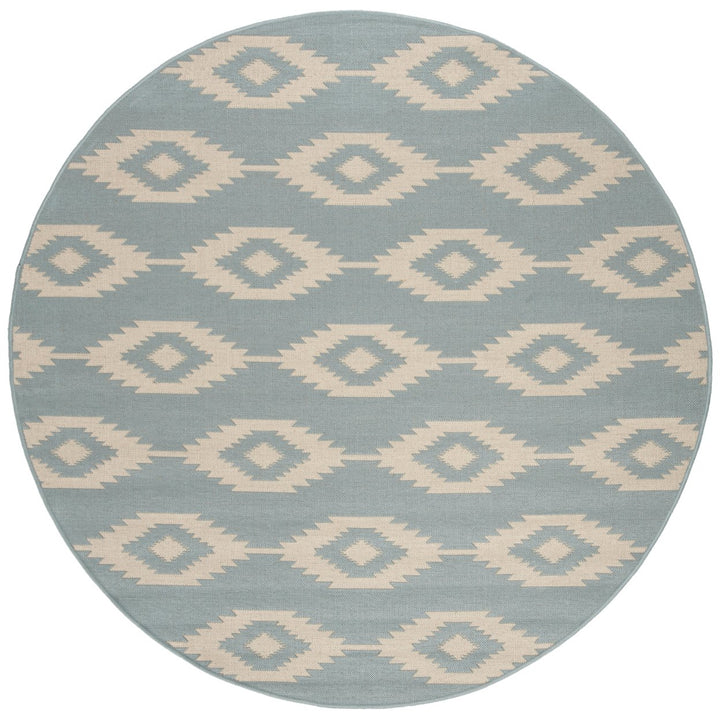 SAFAVIEH Outdoor LND171L Linden Collection Cream / Aqua Rug Image 1