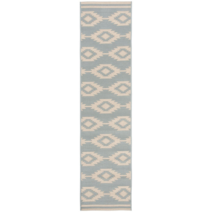 SAFAVIEH Outdoor LND171L Linden Collection Cream / Aqua Rug Image 1