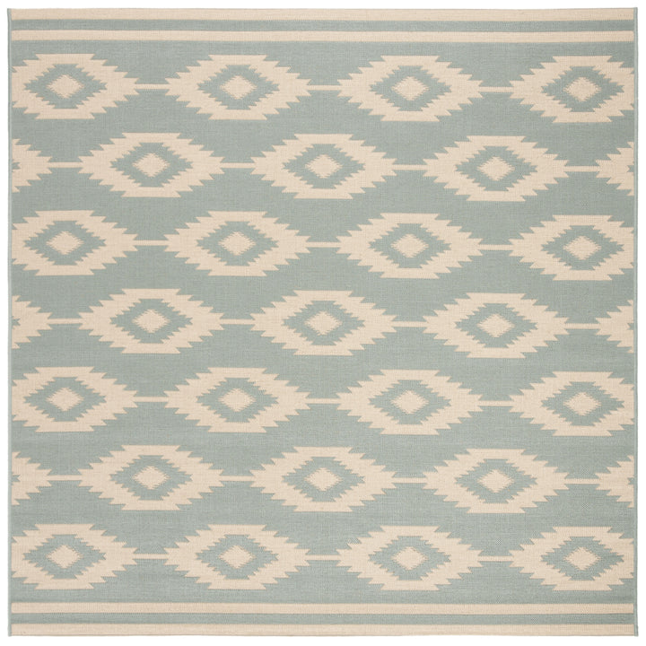 SAFAVIEH Outdoor LND171L Linden Collection Cream / Aqua Rug Image 7