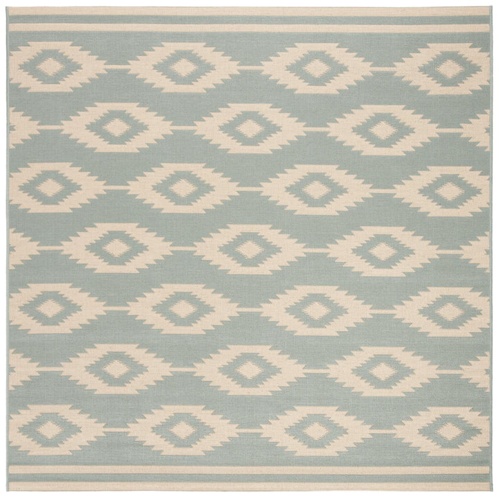 SAFAVIEH Outdoor LND171L Linden Collection Cream / Aqua Rug Image 1