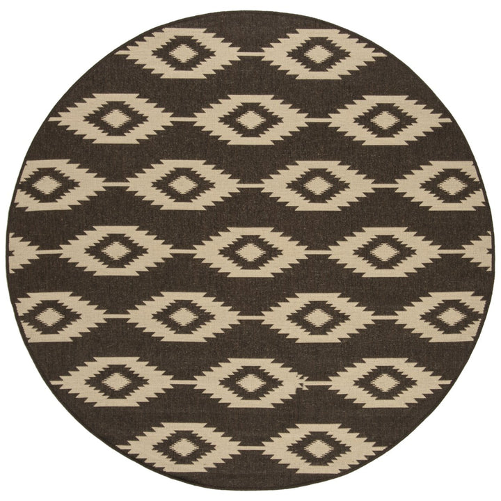 SAFAVIEH Outdoor LND171U Linden Collection Creme / Brown Rug Image 1