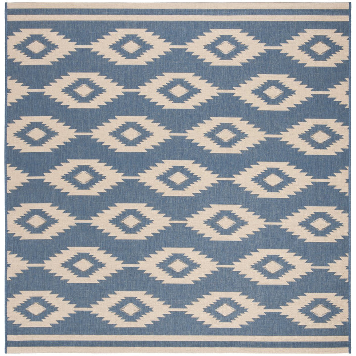 SAFAVIEH Outdoor LND171N Linden Collection Cream / Blue Rug Image 1